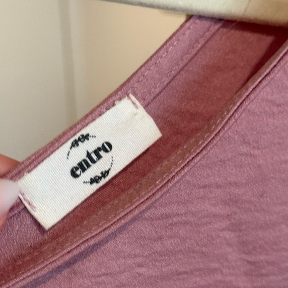 Entro Mauve Pink Blush One-Shoulder Draped Dress / Swim Cover-Up, Size Small - Picture 4 of 5